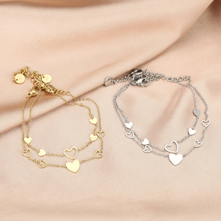 Silver Lover Hearts Bracelets