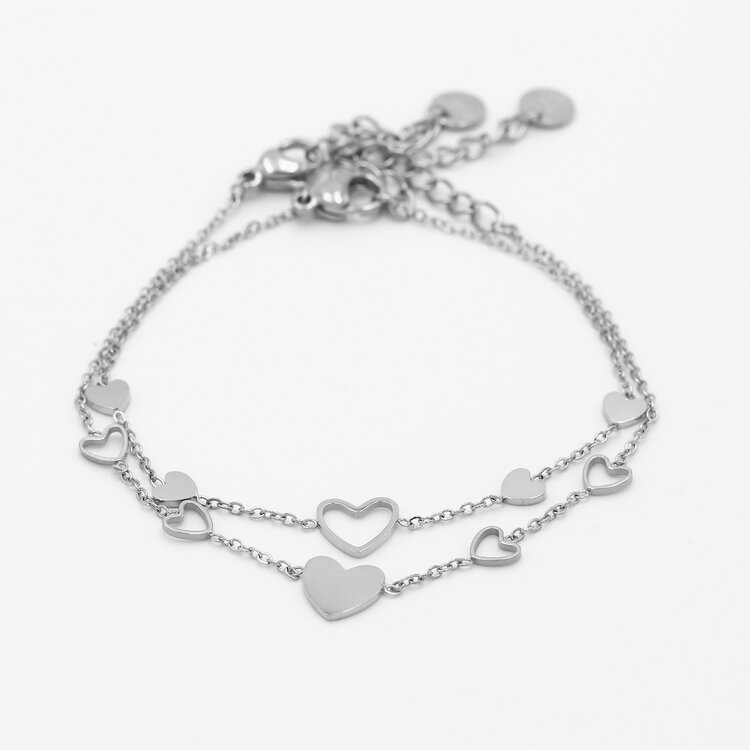 Silver Lover Hearts Bracelets