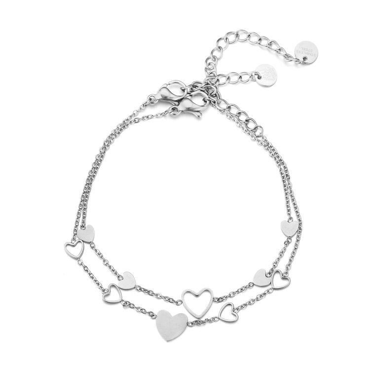 Silver Lover Hearts Bracelets