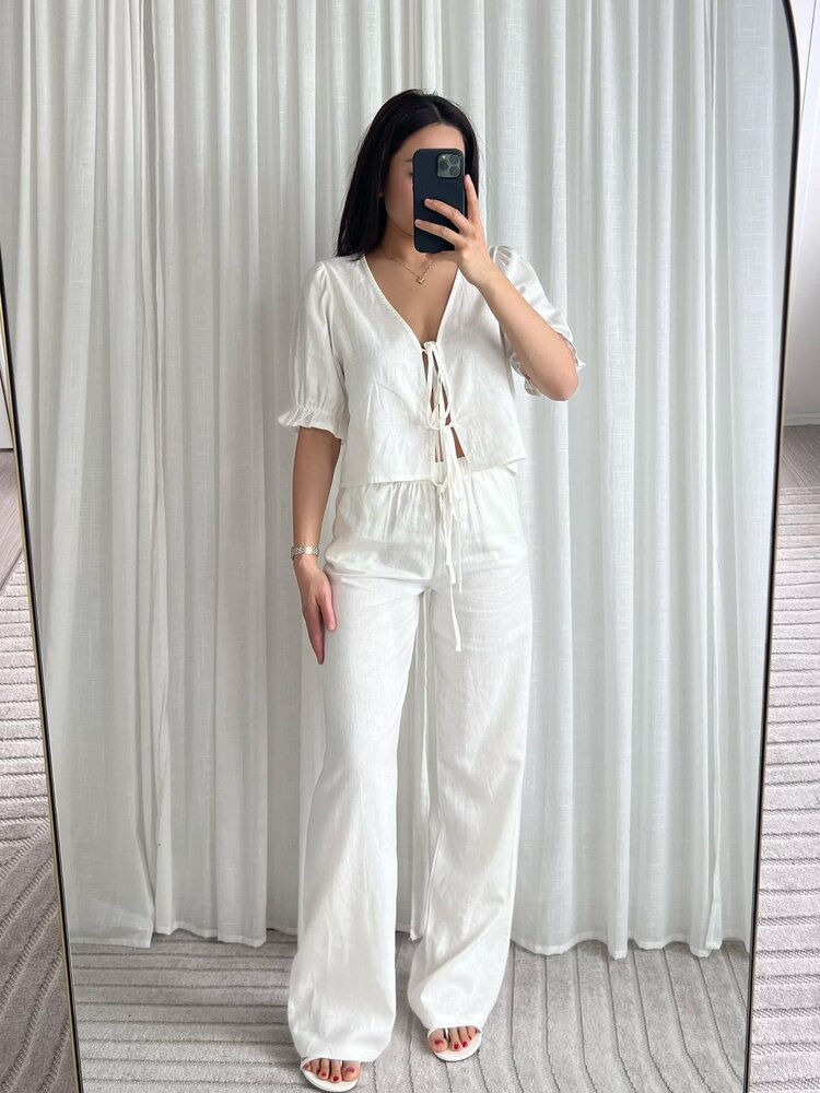 Joa Linen Trousers / White