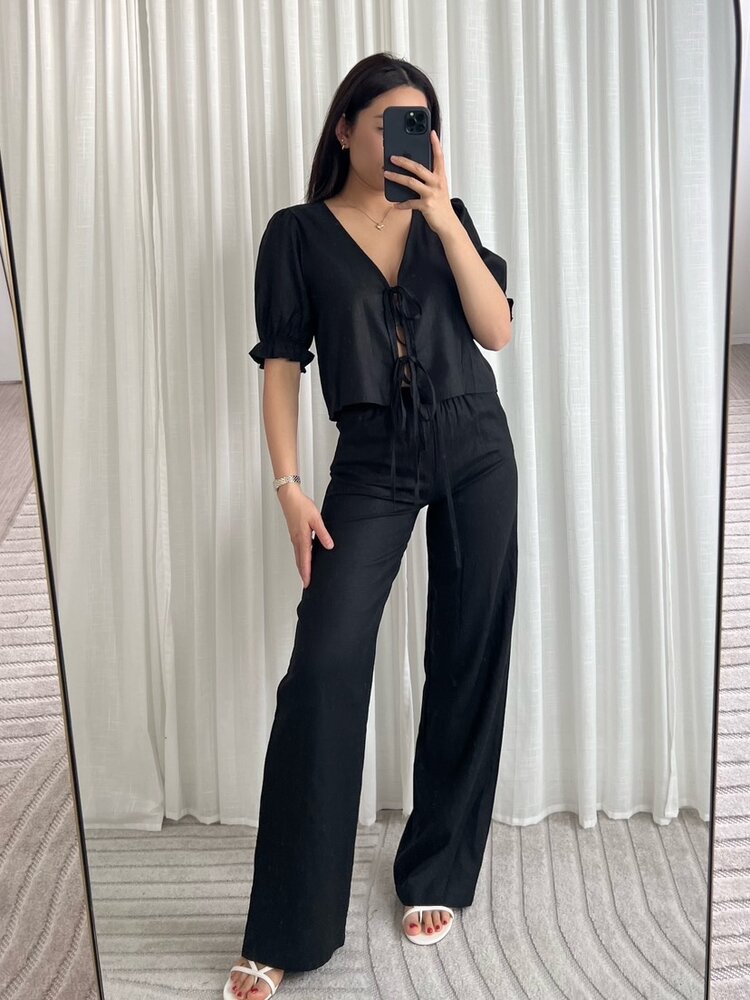 Joa Linen Trousers / Black