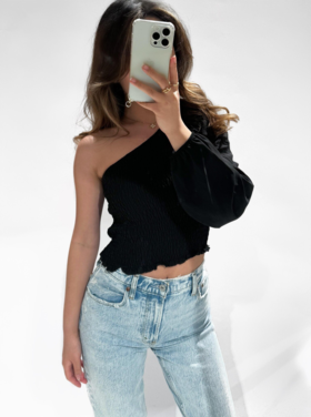 Asami One Shoulder Top / Black