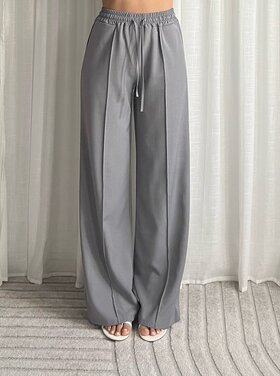 Lana Flowy Loose Fit Trousers / Grey