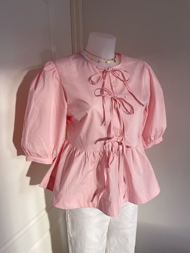 Livia Bow Blouse / Pink
