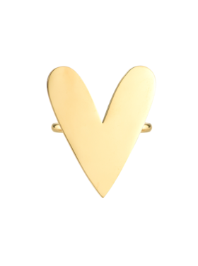 Gold Love Punch Heart Ring