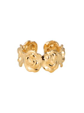 Gold Cute Roses Ring