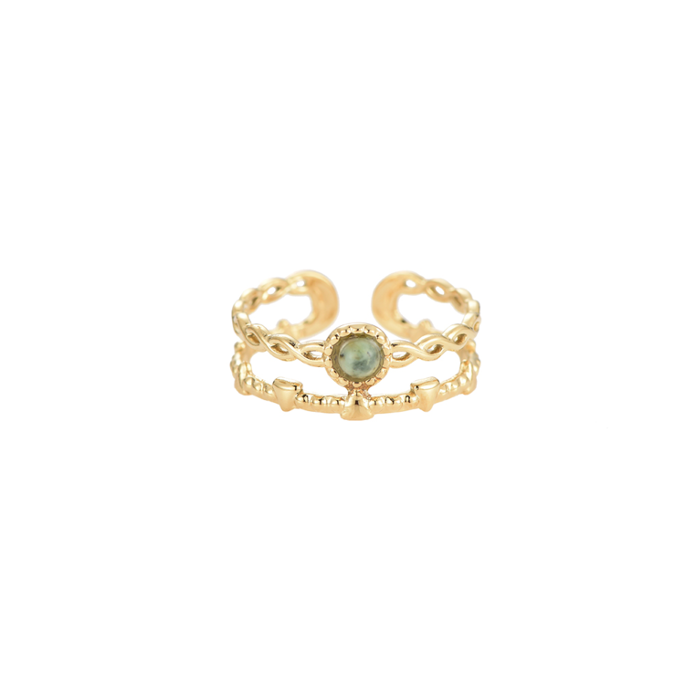 Gold Two Layer Stone Ring