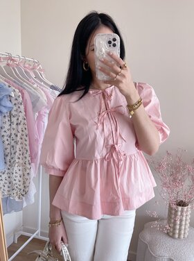 Livia Bow Blouse / Pink