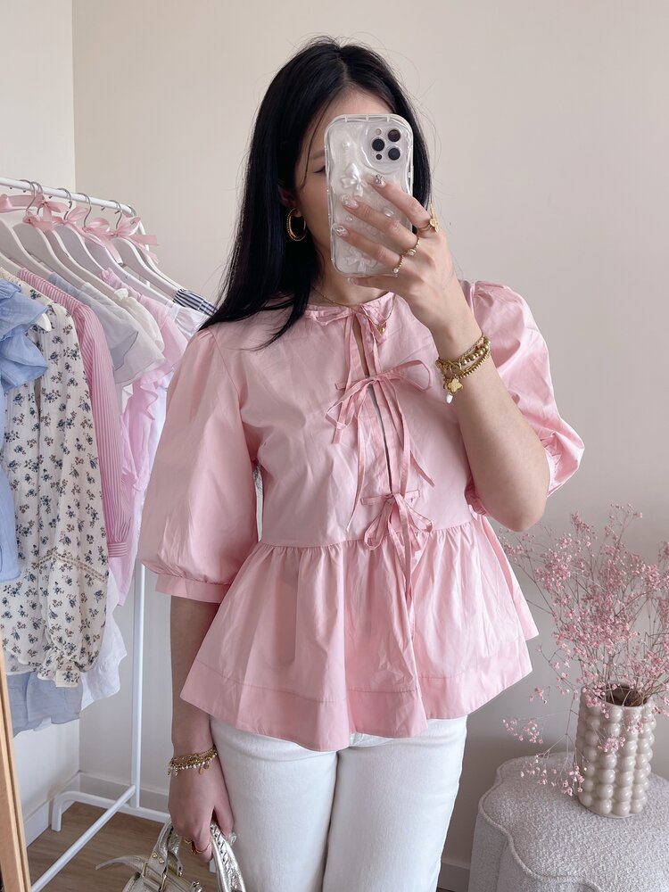 Livia Bow Blouse / Pink