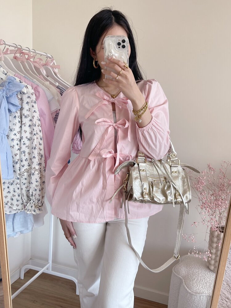 Thanya Bow Top / Light Pink