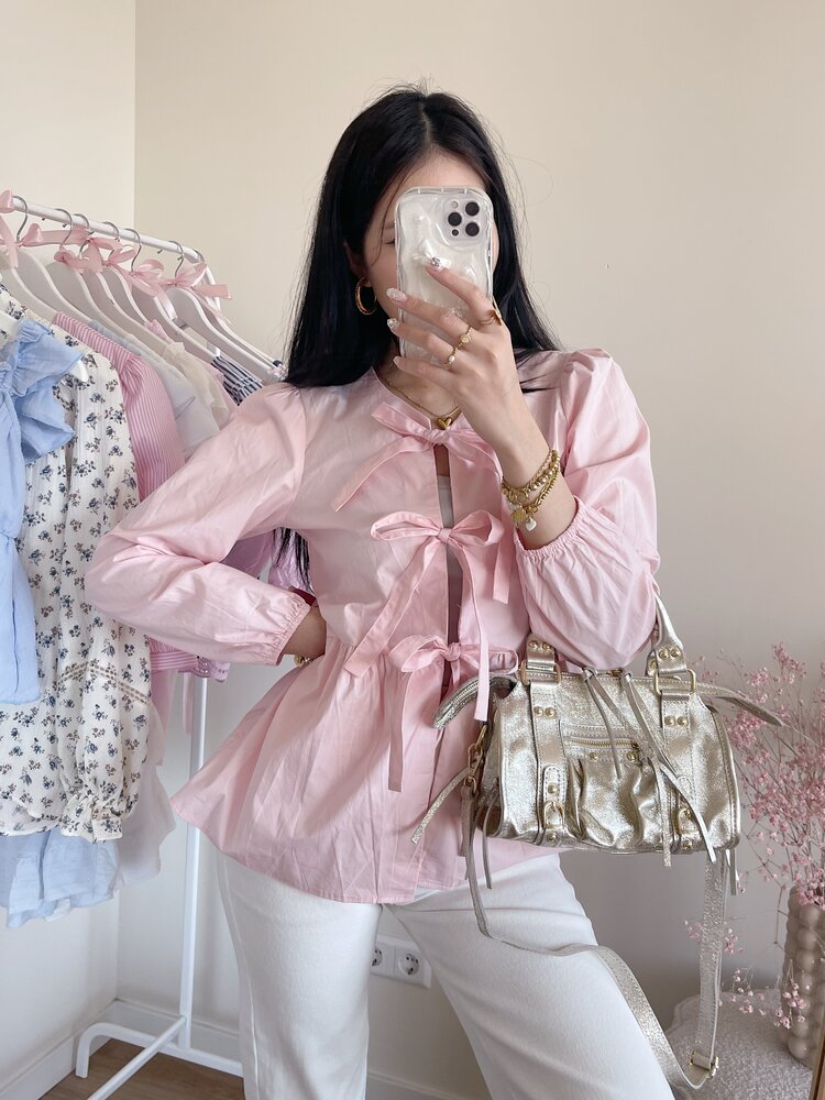 Thanya Bow Top / Light Pink