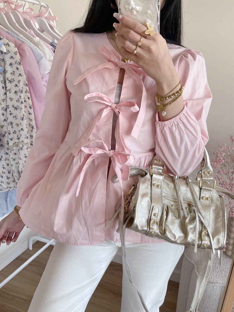 Thanya Bow Top / Light Pink