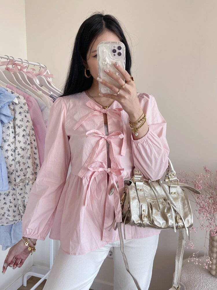 Thanya Bow Top / Light Pink