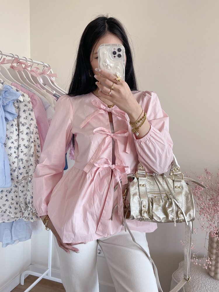 Thanya Bow Top / Light Pink