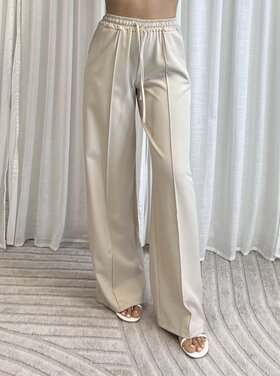Lana Flowy Loose Fit Trousers / Beige
