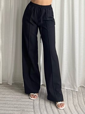 Lana Flowy Loose Fit Trousers / Black