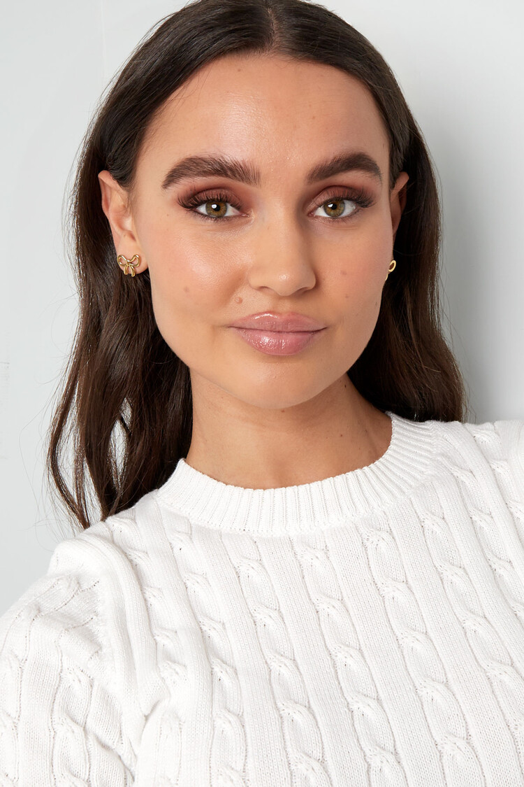 Gold Bow Stud Earrings