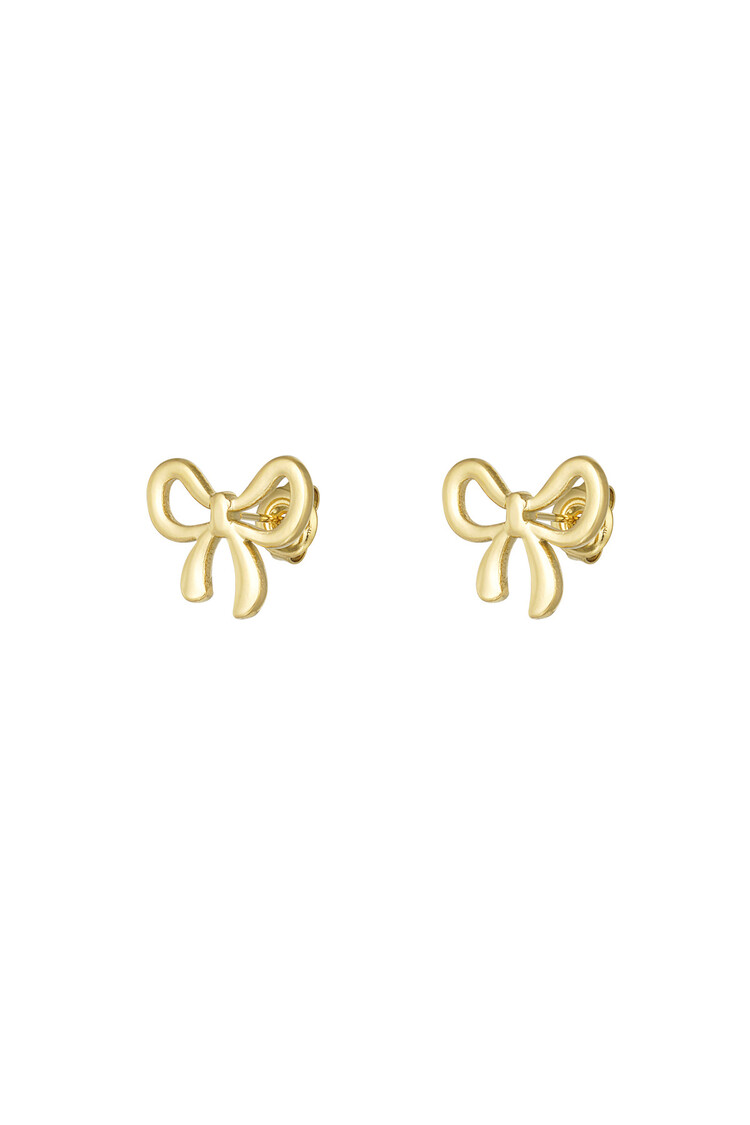 Gold Bow Stud Earrings
