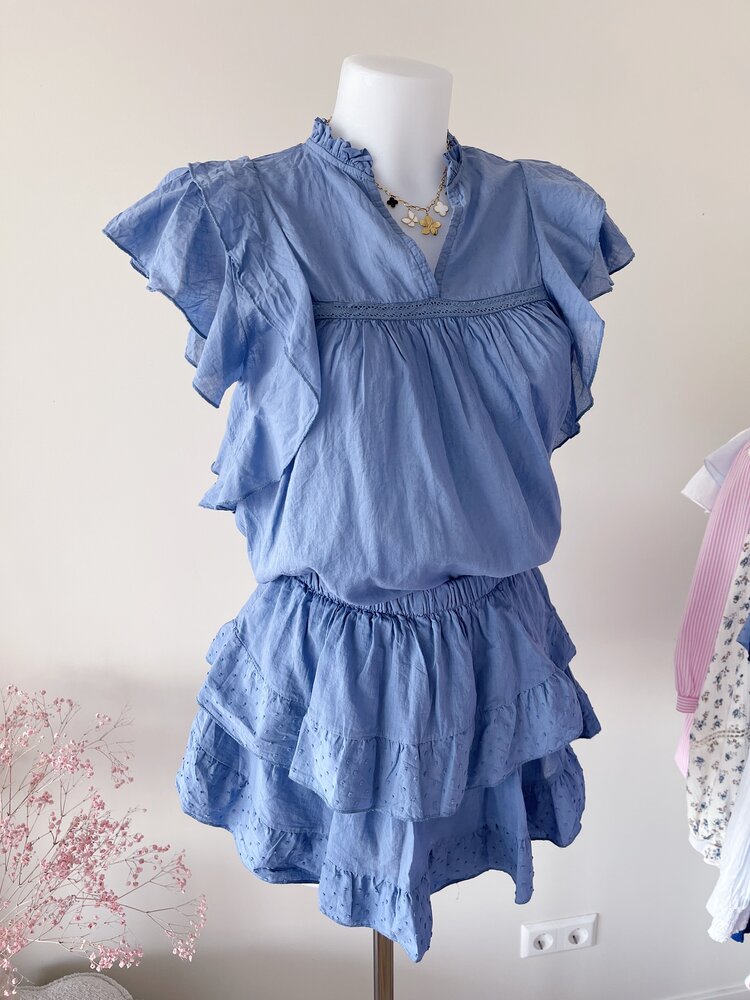 Lilly Ruffle Skort / Denim Blue