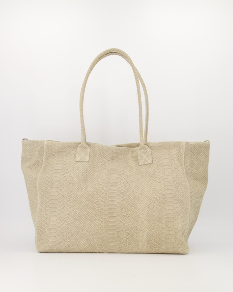 Margaux Croco Shoulder Bag / Beige