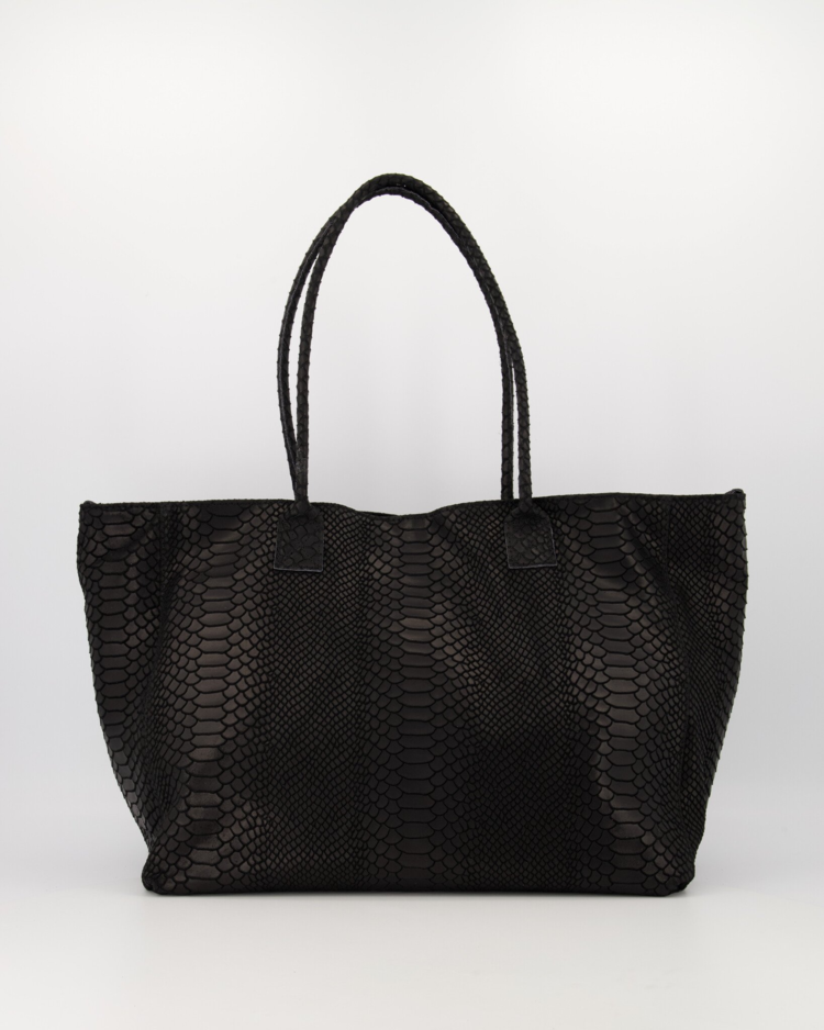 Margaux Croco Shoulder Bag / Black