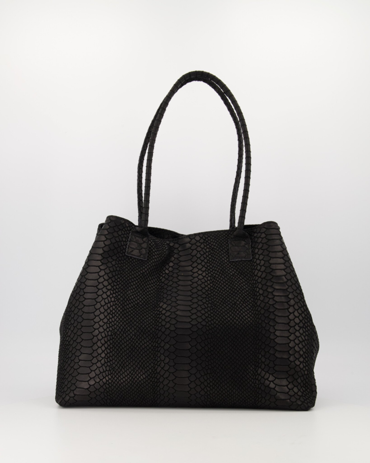 Margaux Croco Shoulder Bag / Black