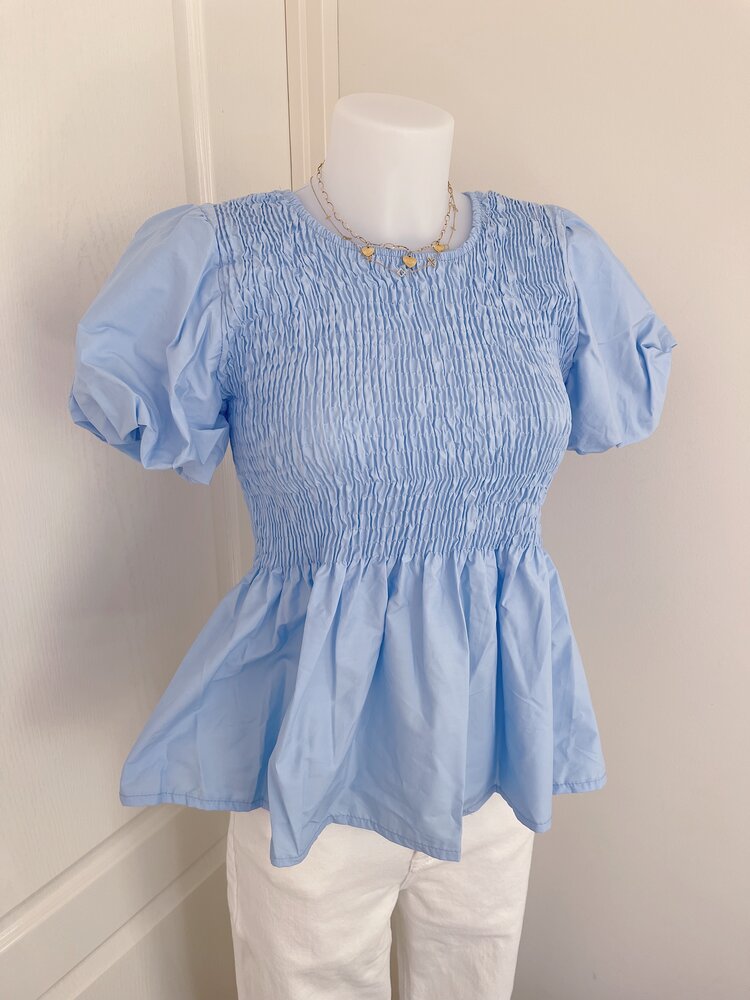 Sabrina Smock Top / Blue