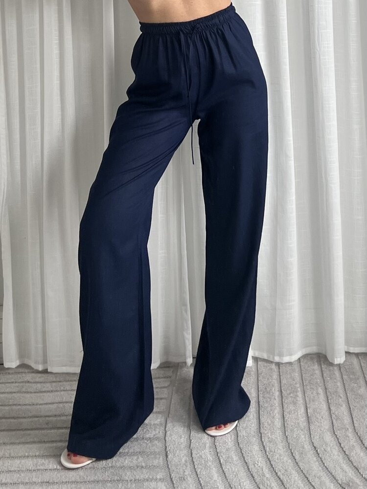 Joa Linen Trousers / Navy Blue