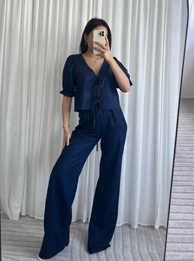 Joa Linen Trousers / Navy Blue