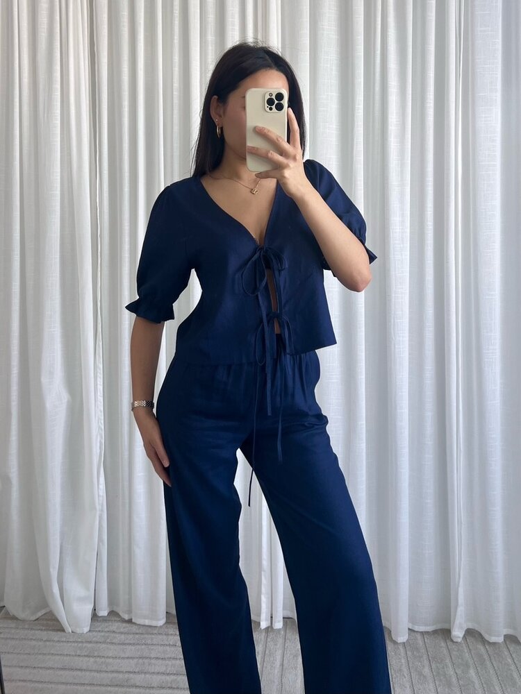 Joa Linen Trousers / Navy Blue