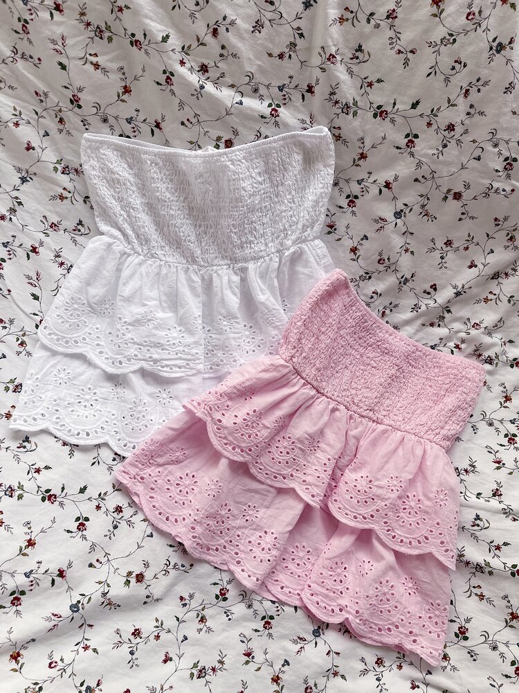 Daina Smock Tube Top / White