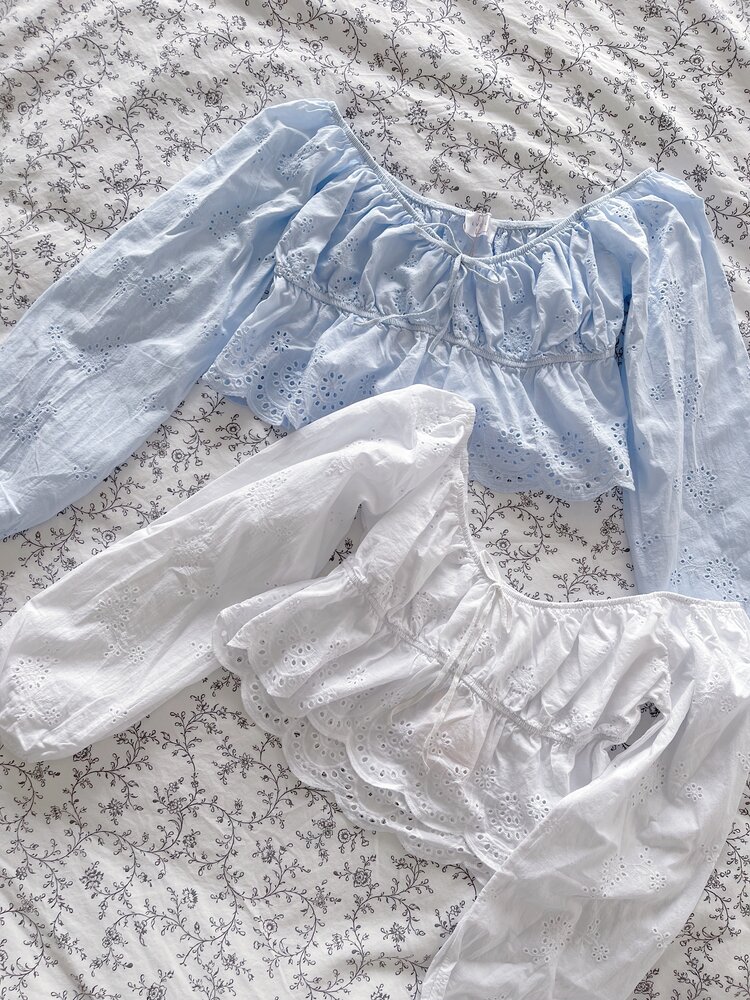 Nomi Embroidered Blouse / White