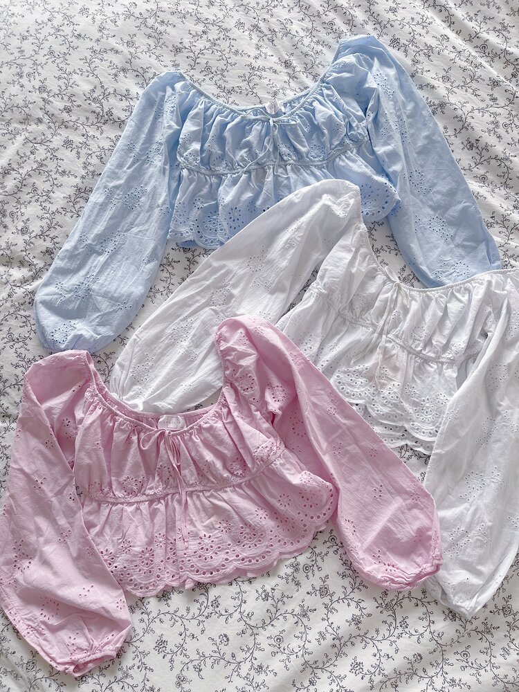 Nomi Embroidered Blouse / Baby Pink