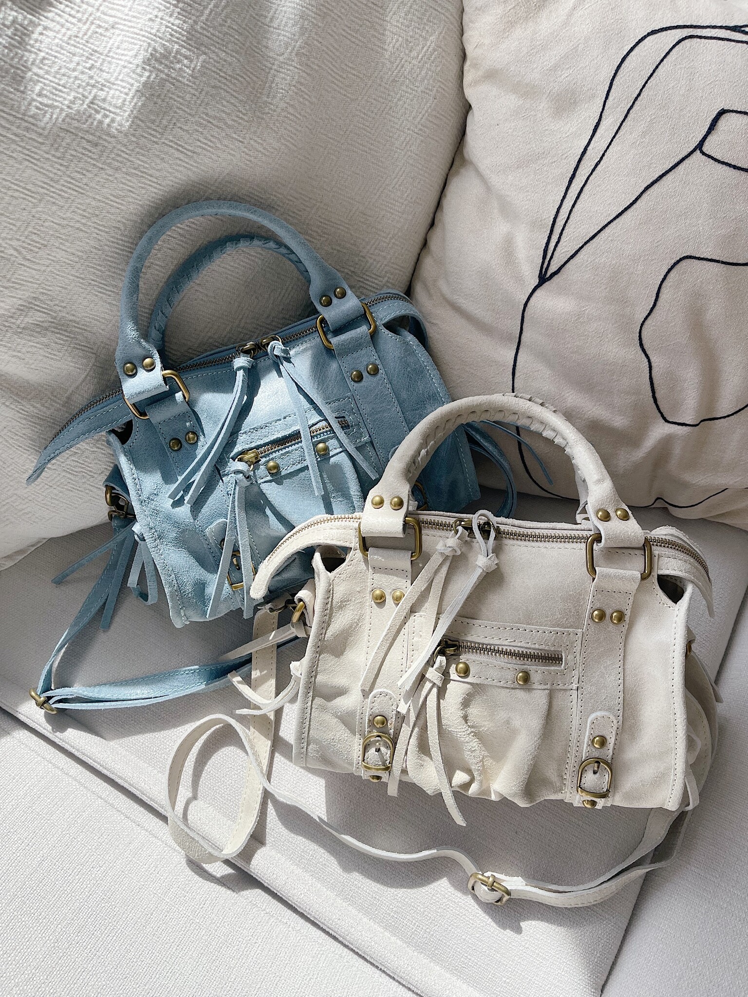 Nora City Studs Bag / Beige Ecru - Hello My Love Nora City Studs Bag / Beige Ecru - Hello My Love