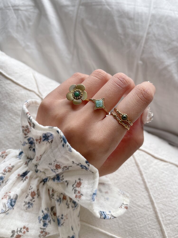 Gold Two Layer Stone Ring