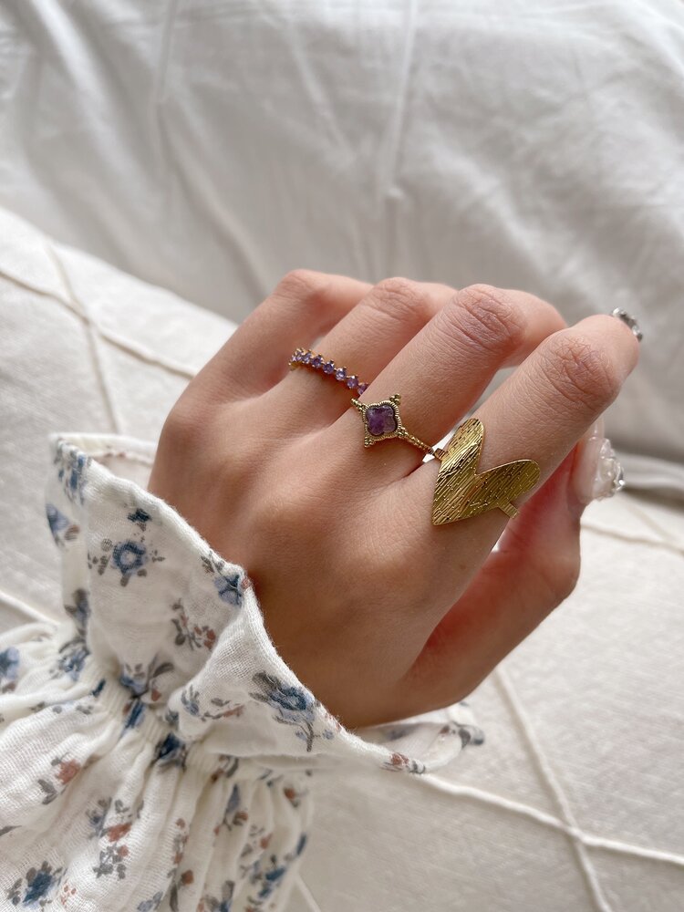 Silver Big Textured Heart Ring