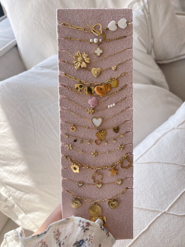 Gold Charm Party Link Bracelet