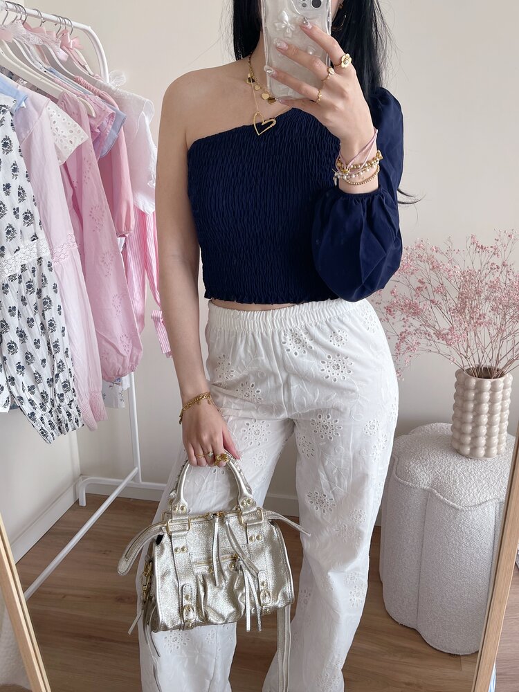 Asami One Shoulder Top / Navy Blue