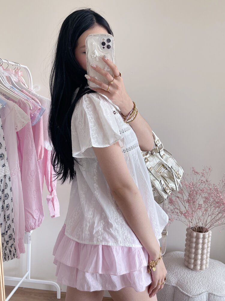 Myra Embroidered Top /  White