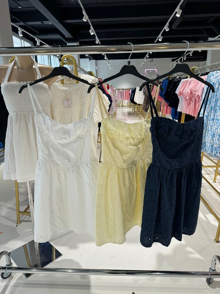 Amora Embroidered Corset Dress / Navy Blue