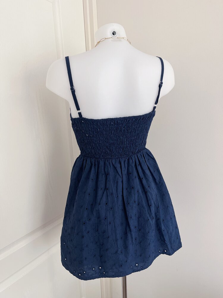 Amora Embroidered Corset Dress / Navy Blue