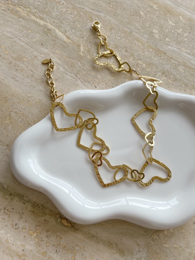 Gold Connected Hearts Necklace