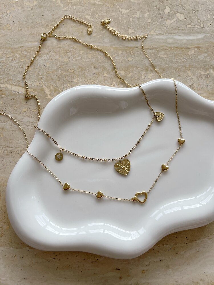 Silver Sacred Hearts Necklace