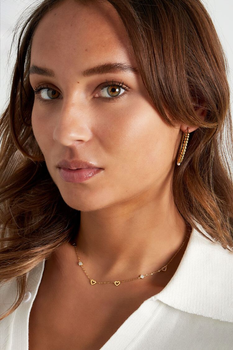 Gold Tiny Heart Diamond Necklace