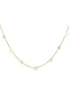 Gold Tiny Heart Diamond Necklace