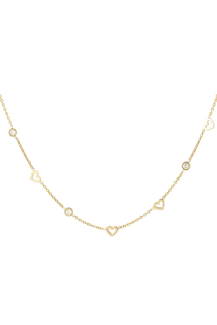 Gold Tiny Heart Diamond Necklace