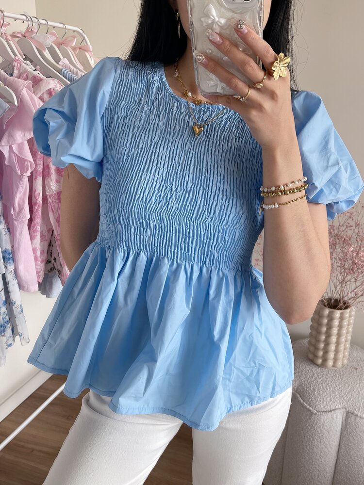 Sabrina Smock Top / Blue