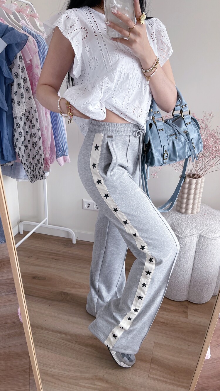 Namie Star Wide Leg Trousers / Grey