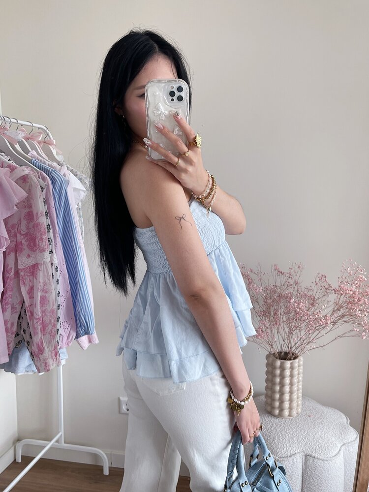 Raya Flowy Tube Top / White