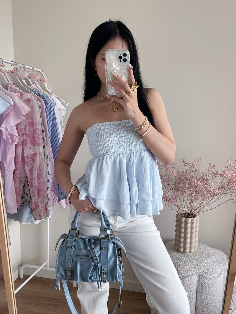 Raya Flowy Tube Top / White